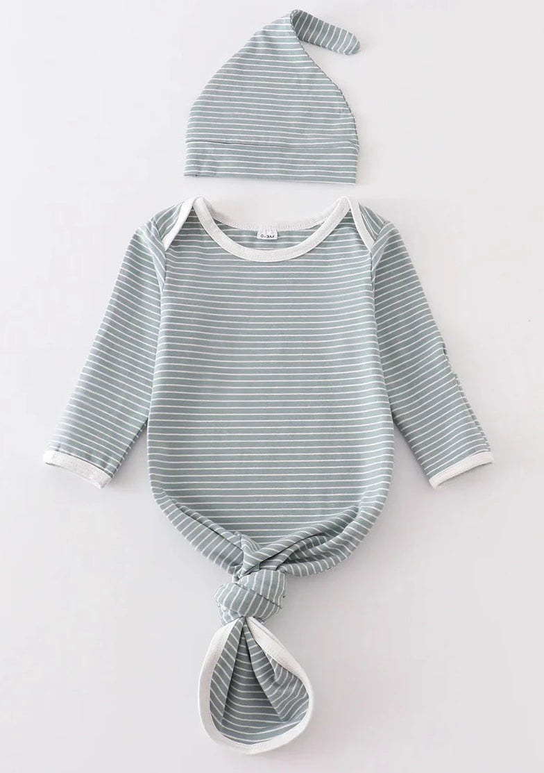 JADE STRIPED GOWN SET