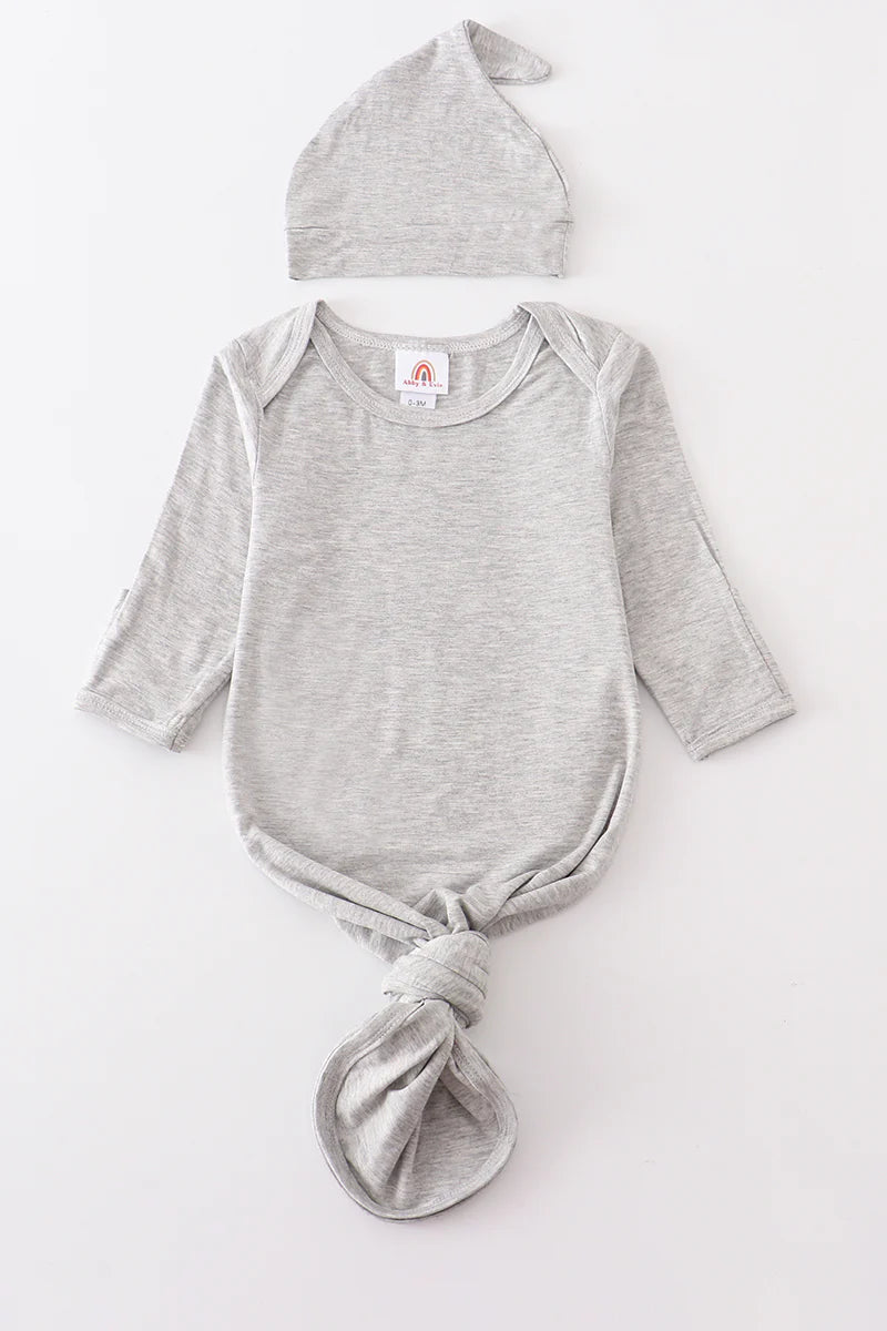 GRAY BAMBOO GOWN SET