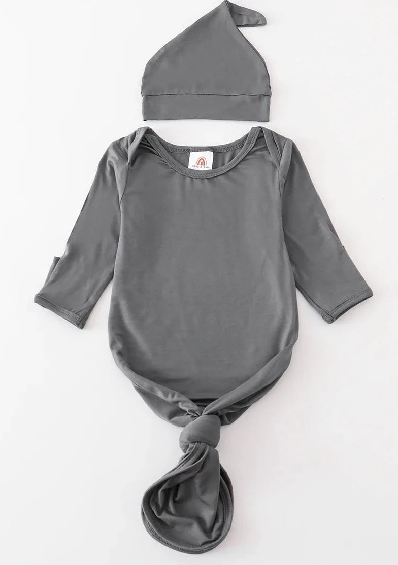 CHARCOAL BAMBOO GOWN SET
