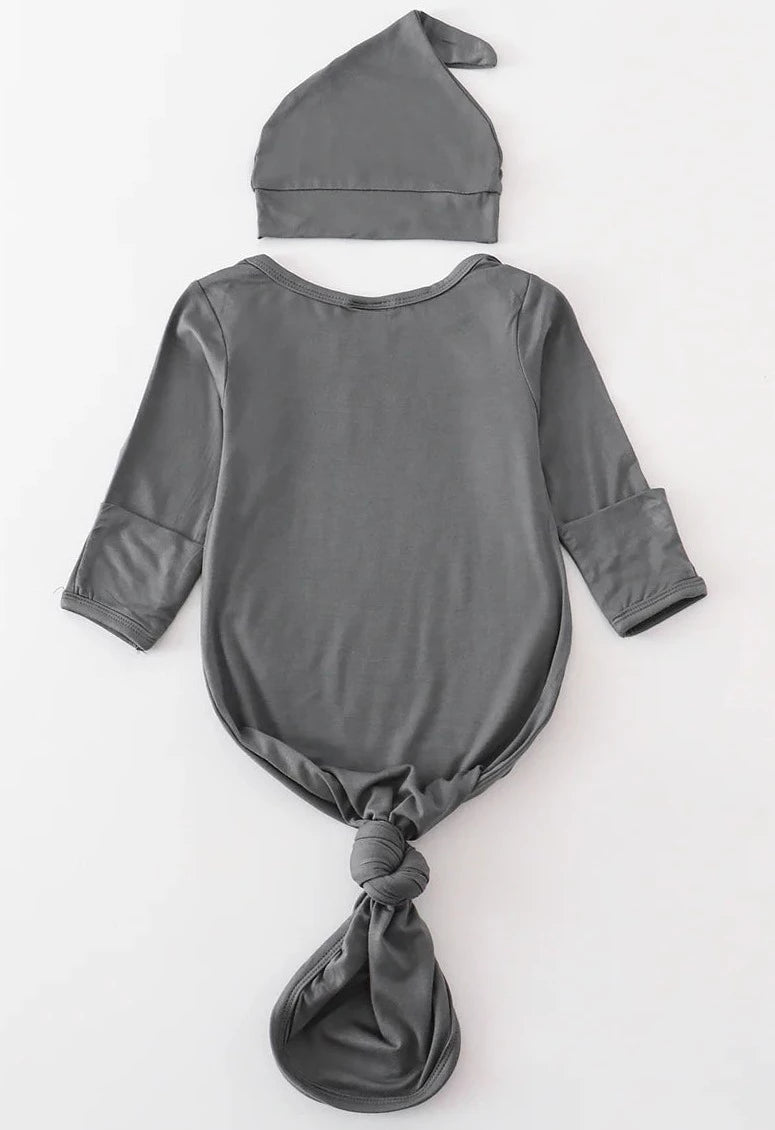 CHARCOAL BAMBOO GOWN SET