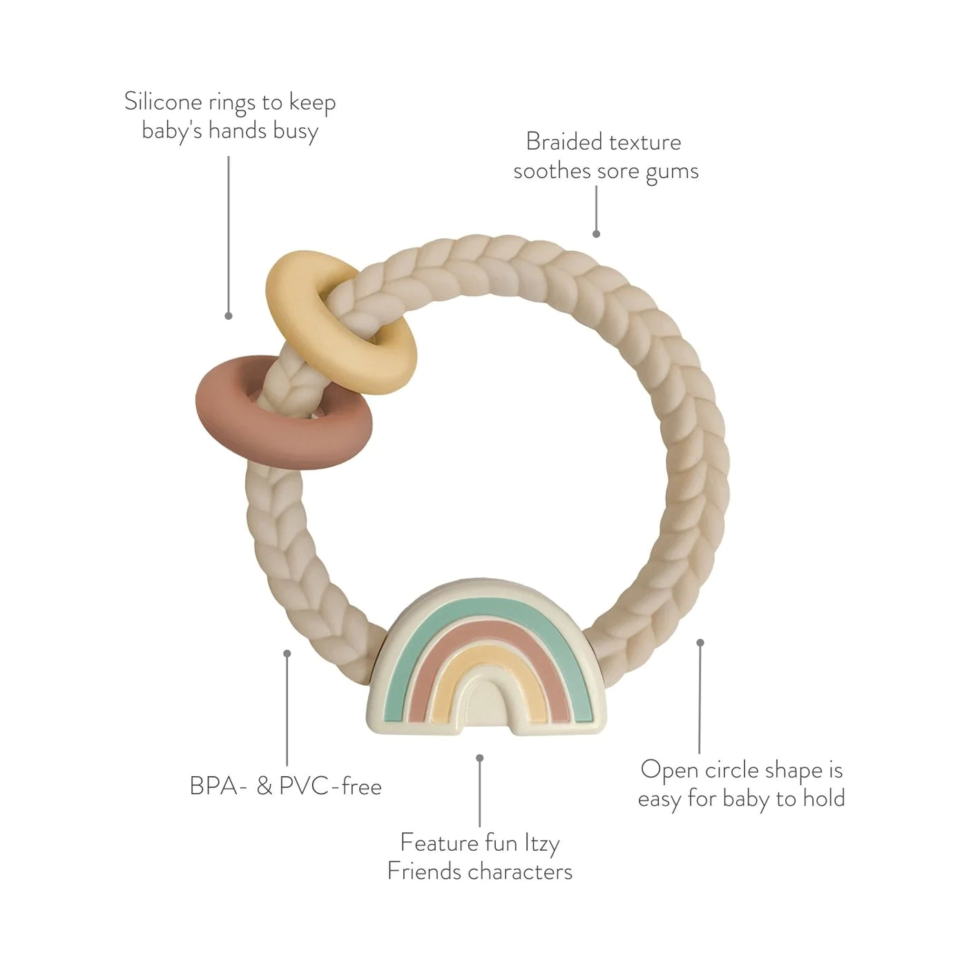 RITZY RATTLE SILICONE TEETHER - Cactus