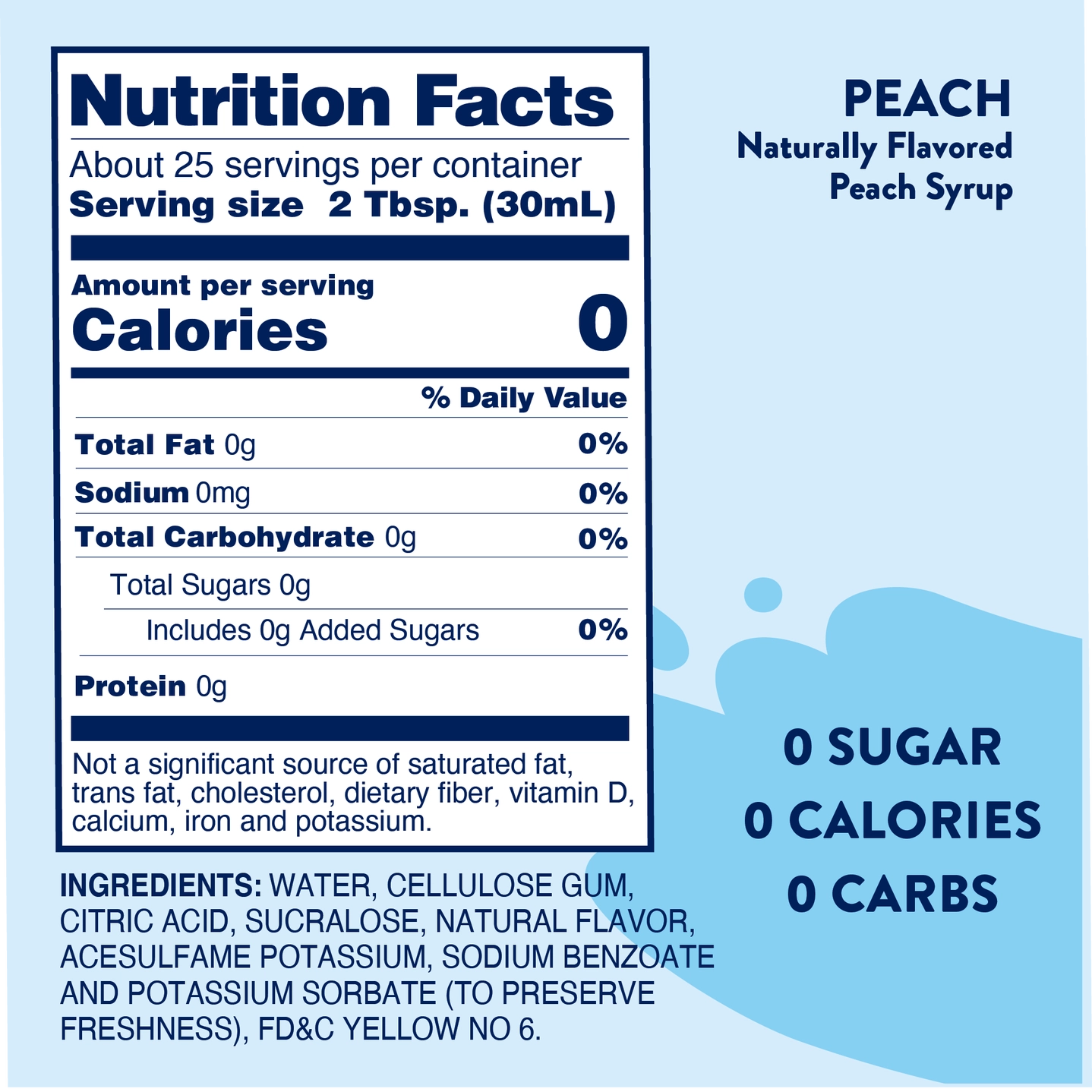 SUGAR FREE PEACH SYRUP