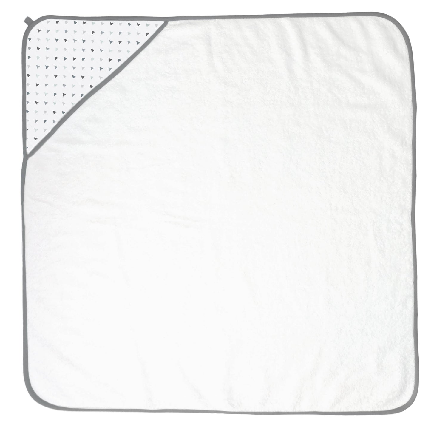 MUSLIN + TERRY HOODED TOWEL - GRAY