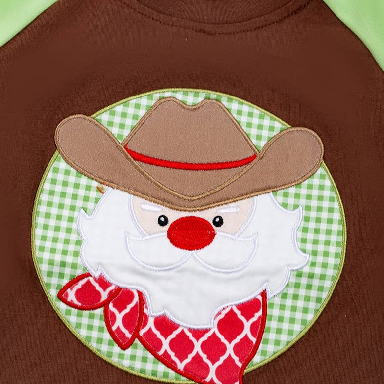 COWBOY SANTA APPLIQUE SHIRT