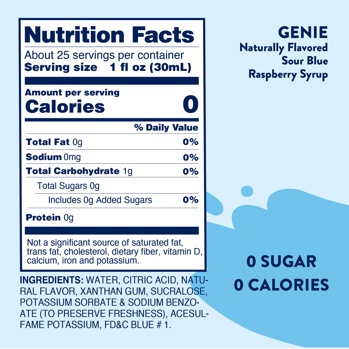 SUGAR FREE SOUR GENIE SYRUP