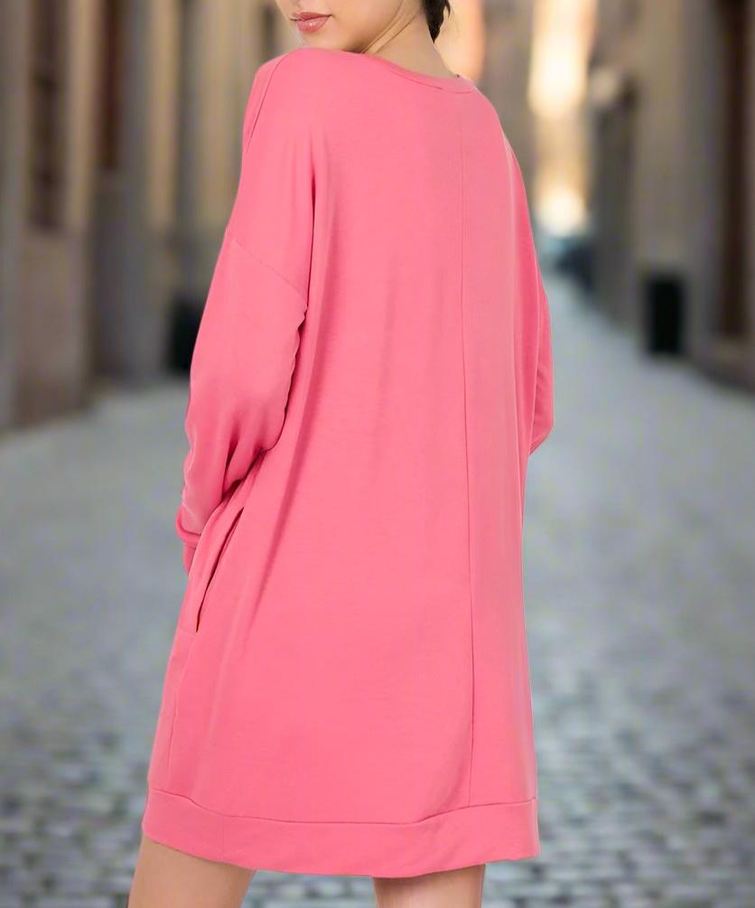 LONG SWEATSHIRT - DESERT ROSE - S