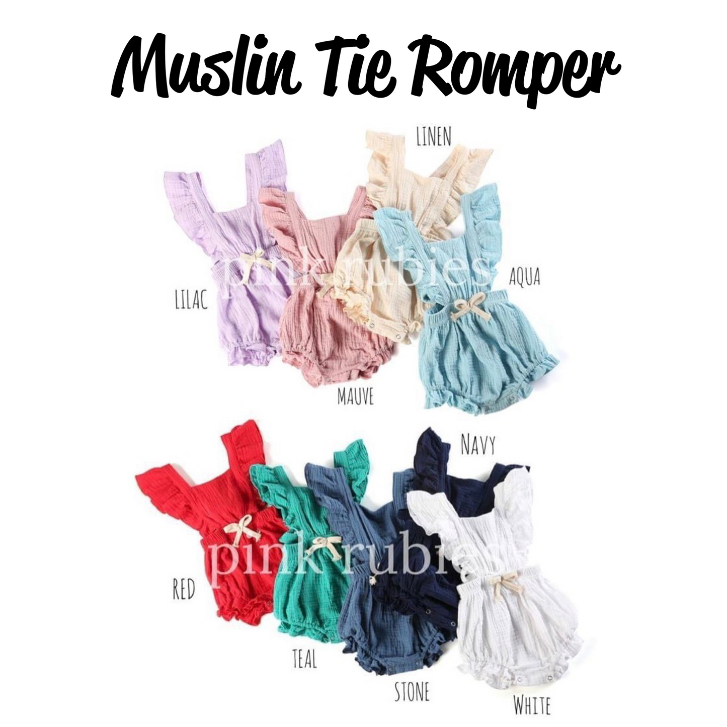 MUSLIN TIE ROMPER - NEWBORN