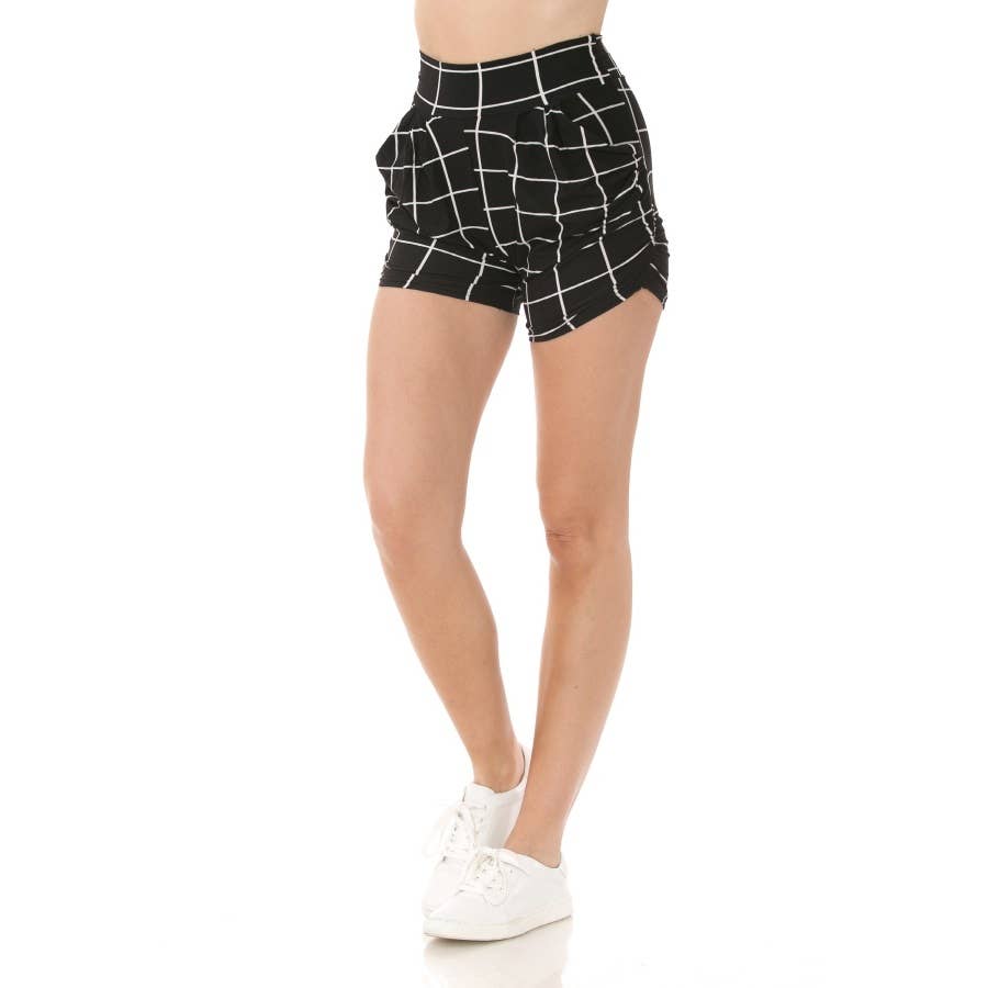 HIGH WAIST HAREM SHORTS - LINES
