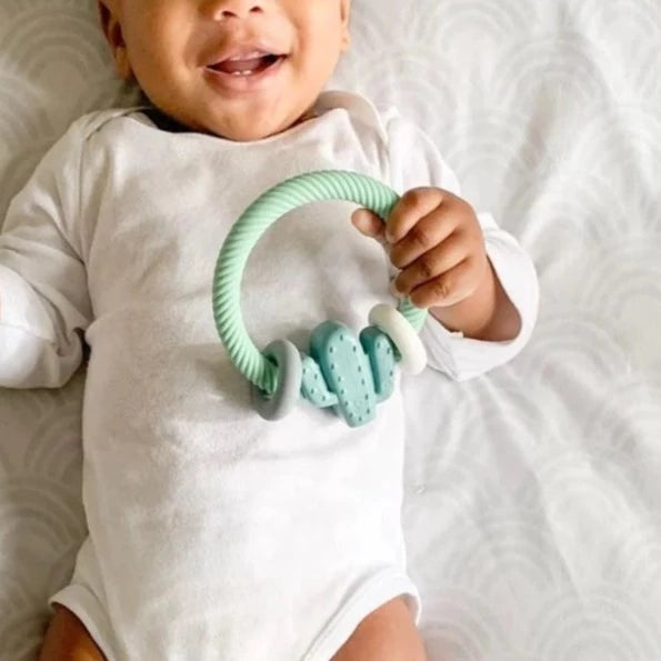 RITZY RATTLE SILICONE TEETHER - Cactus