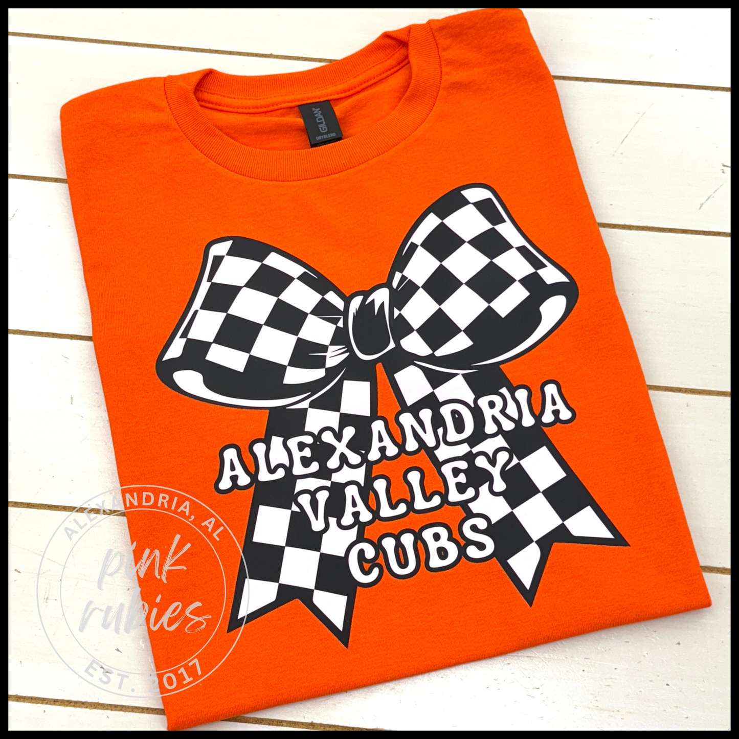 ORANGE CHECKER BOW