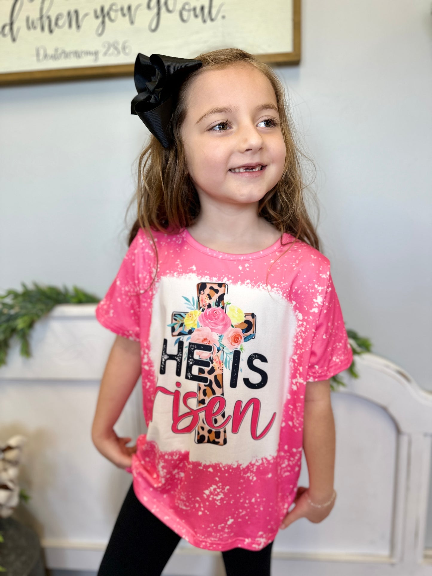PINK HE IS RISEN TEE