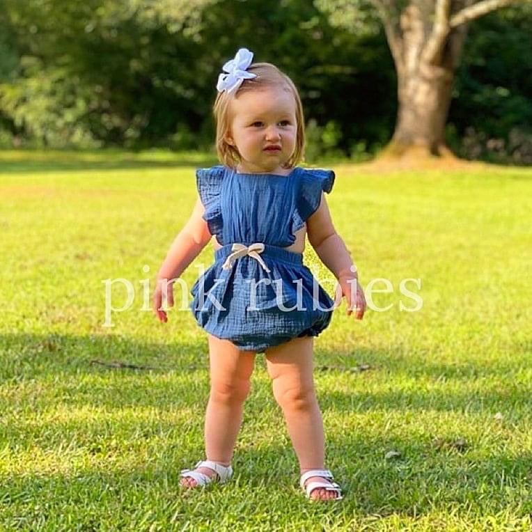 MUSLIN TIE ROMPER - NEWBORN