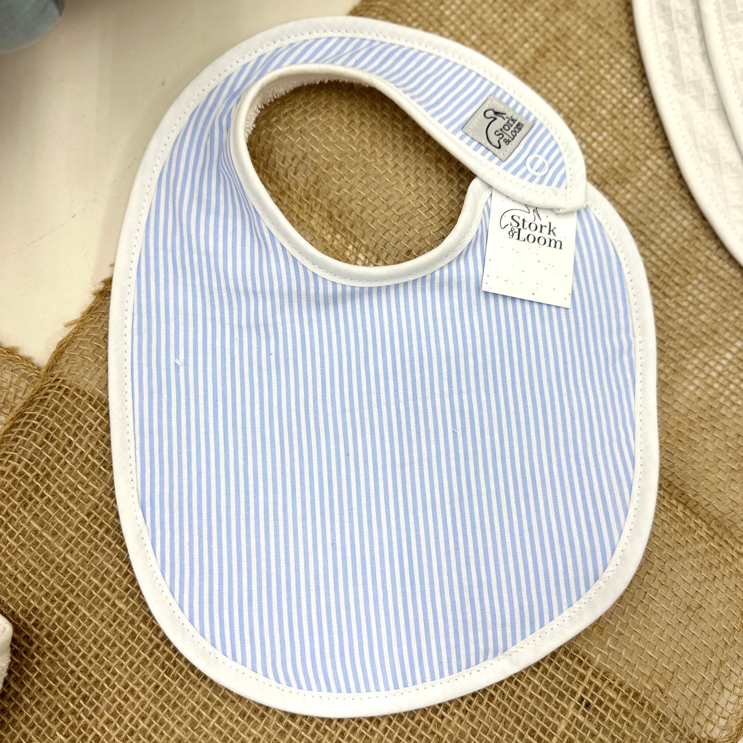 BLUE SEERSUCKER BIB