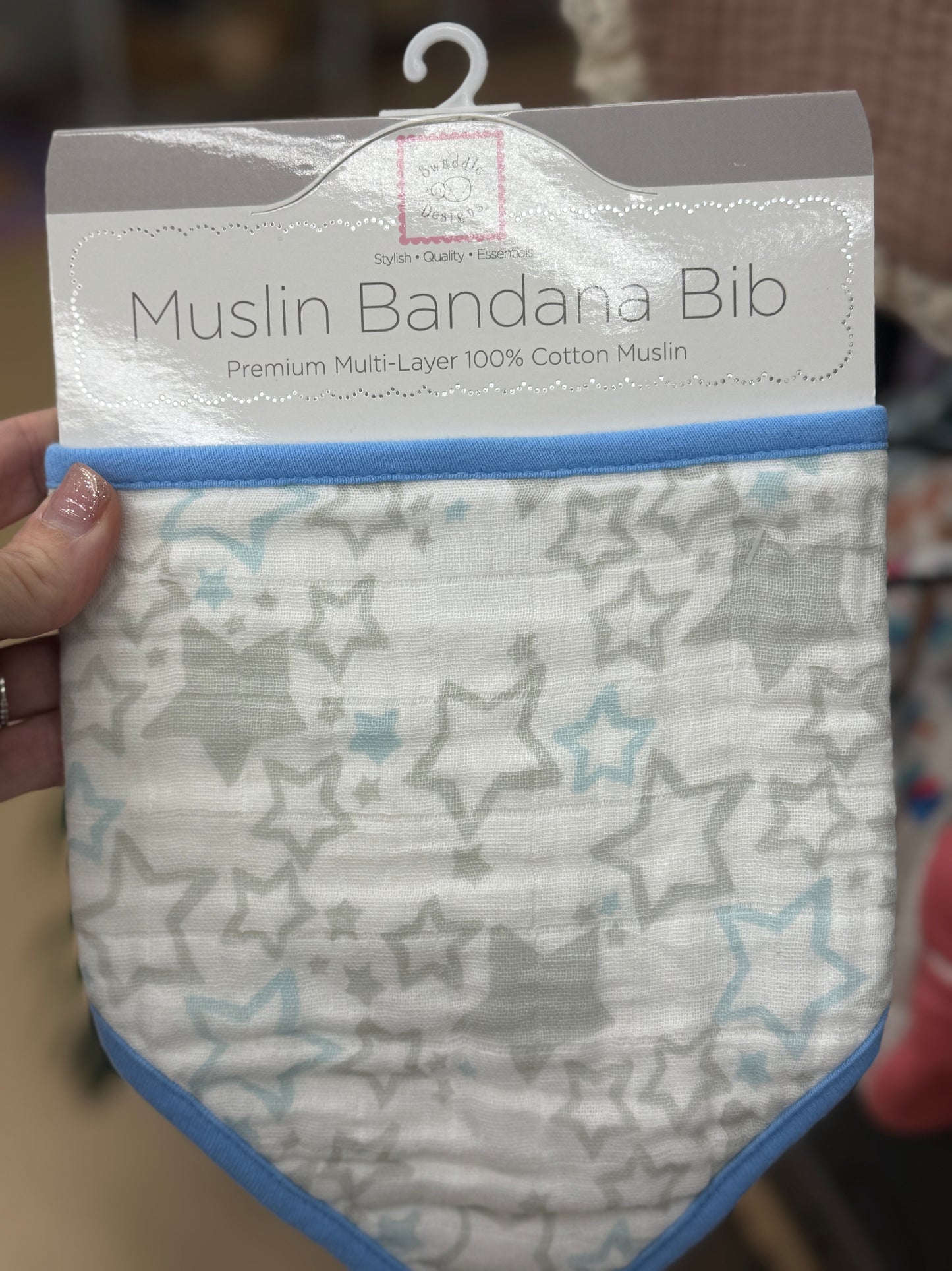 MUSLIN BANDANA BIB - BLUE STARS
