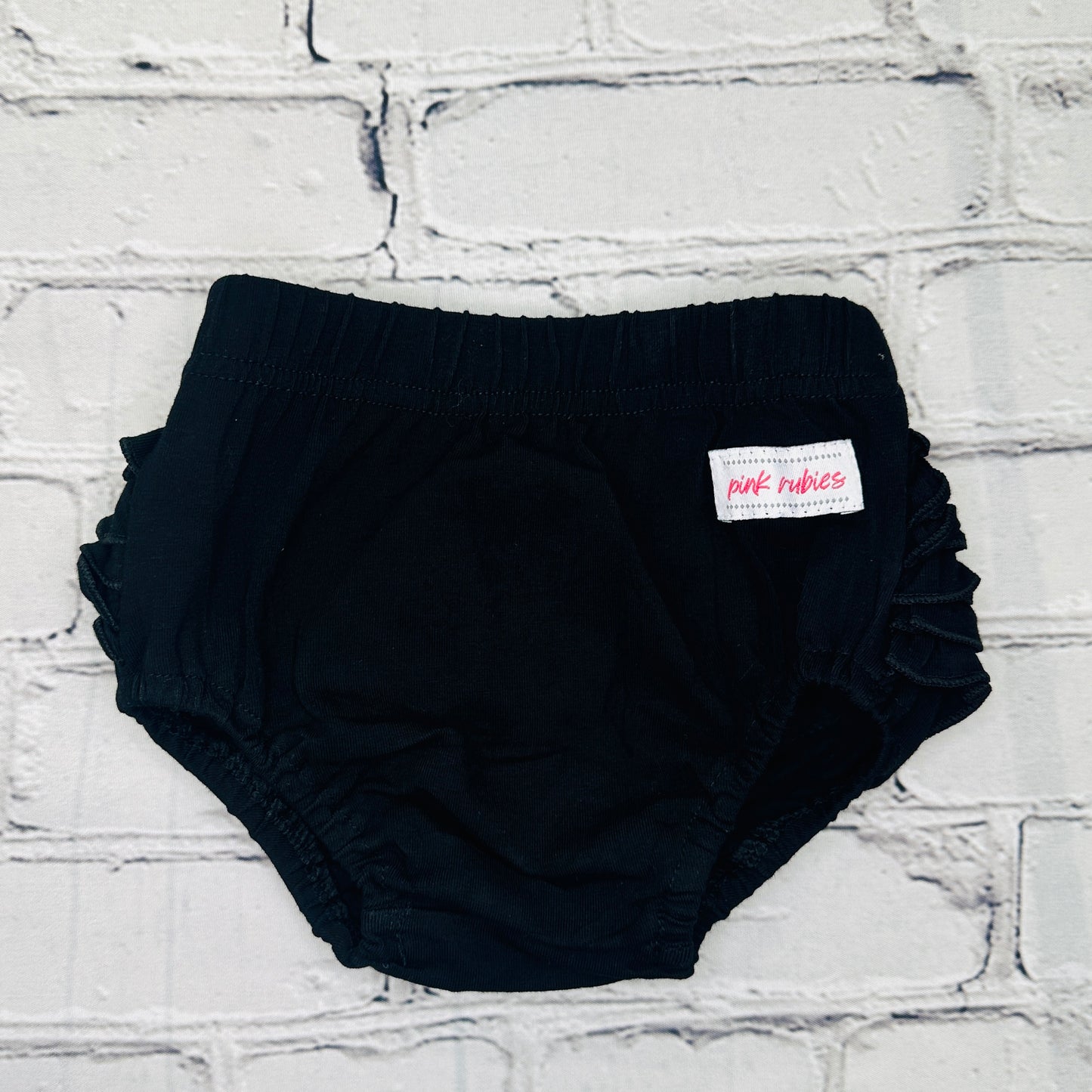 BLACK RUFFLE BOTTOM DIAPER COVER