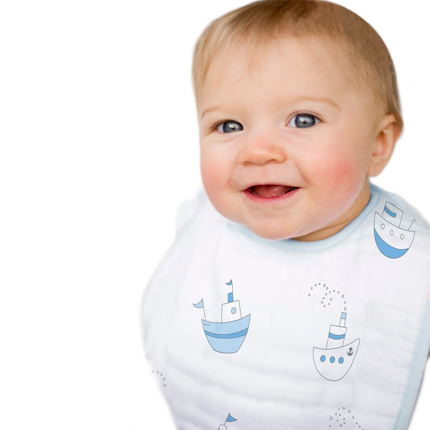 MUSLIN BABY BIBS - PASTEL BLUE