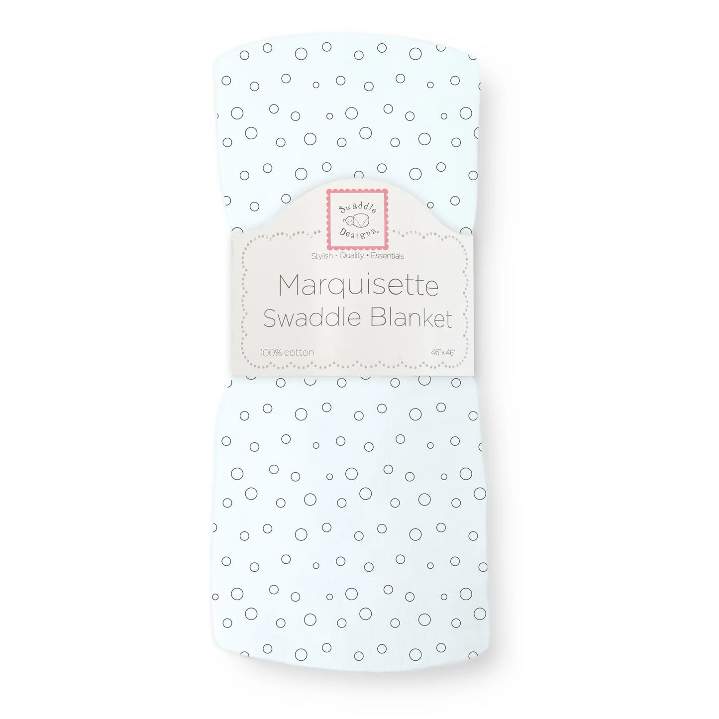 SOFT BLUE BUBBLE DOTS MUSLIN SWADDLE