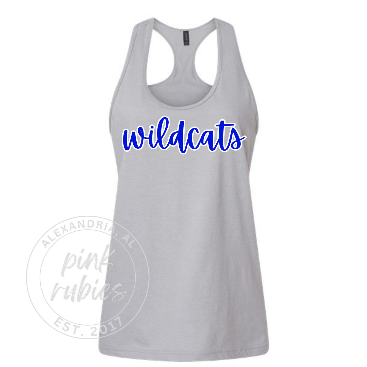 WILDCATS CURSIVE RACERBACK TANK