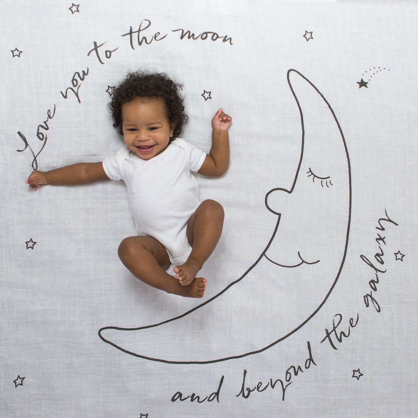 MUSLIN SWADDLE BLANKETS - MOON & STARS
