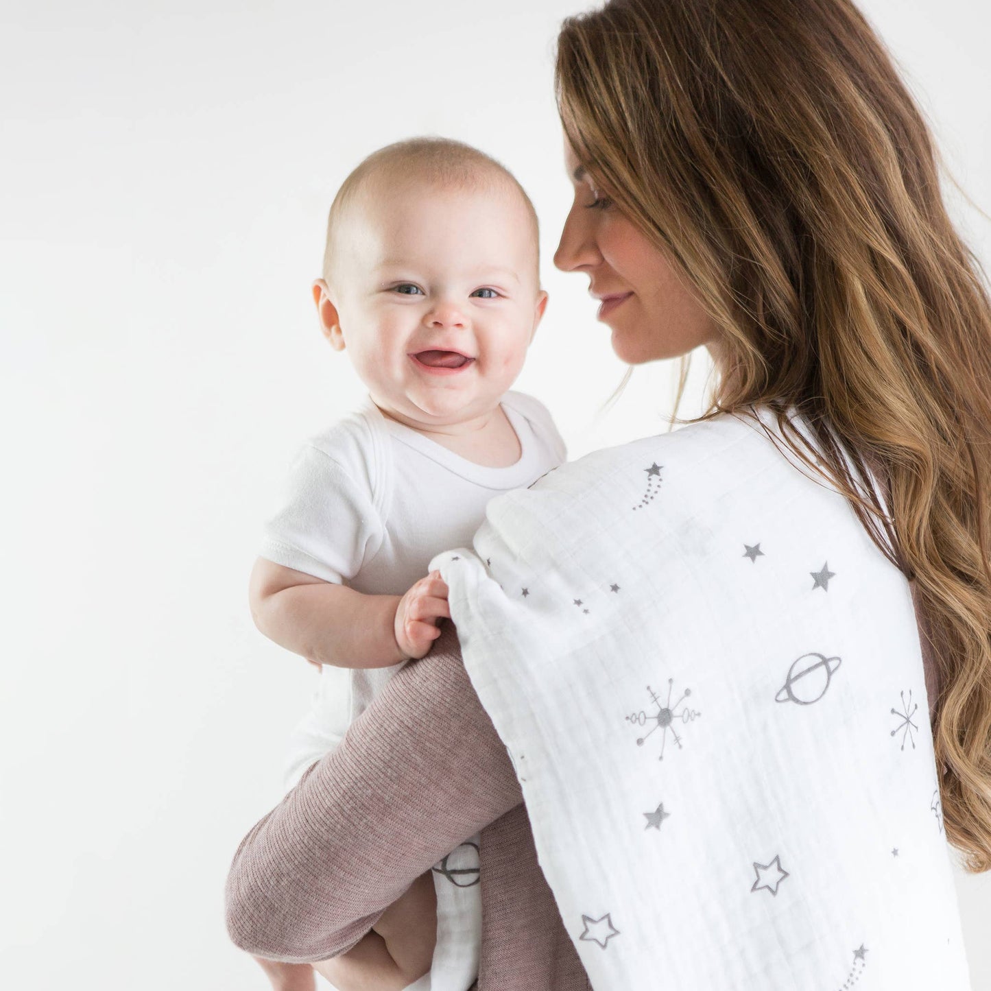MUSLIN SWADDLE BLANKETS - MOON & STARS