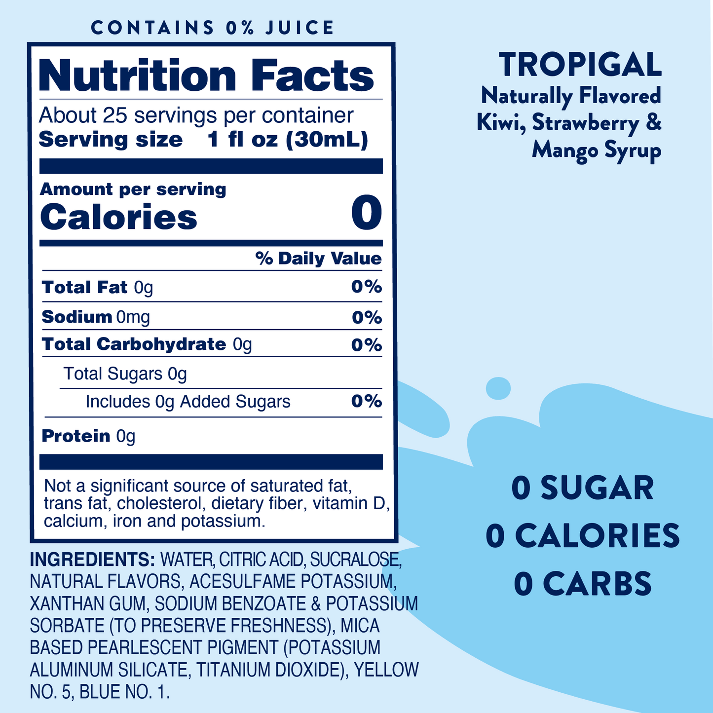 SUGAR FREE TROPIGAL SYRUP
