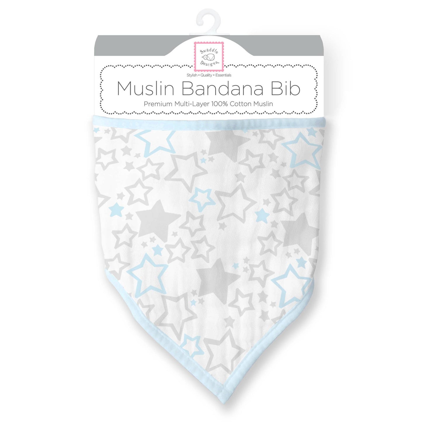 MUSLIN BANDANA BIB - BLUE STARS