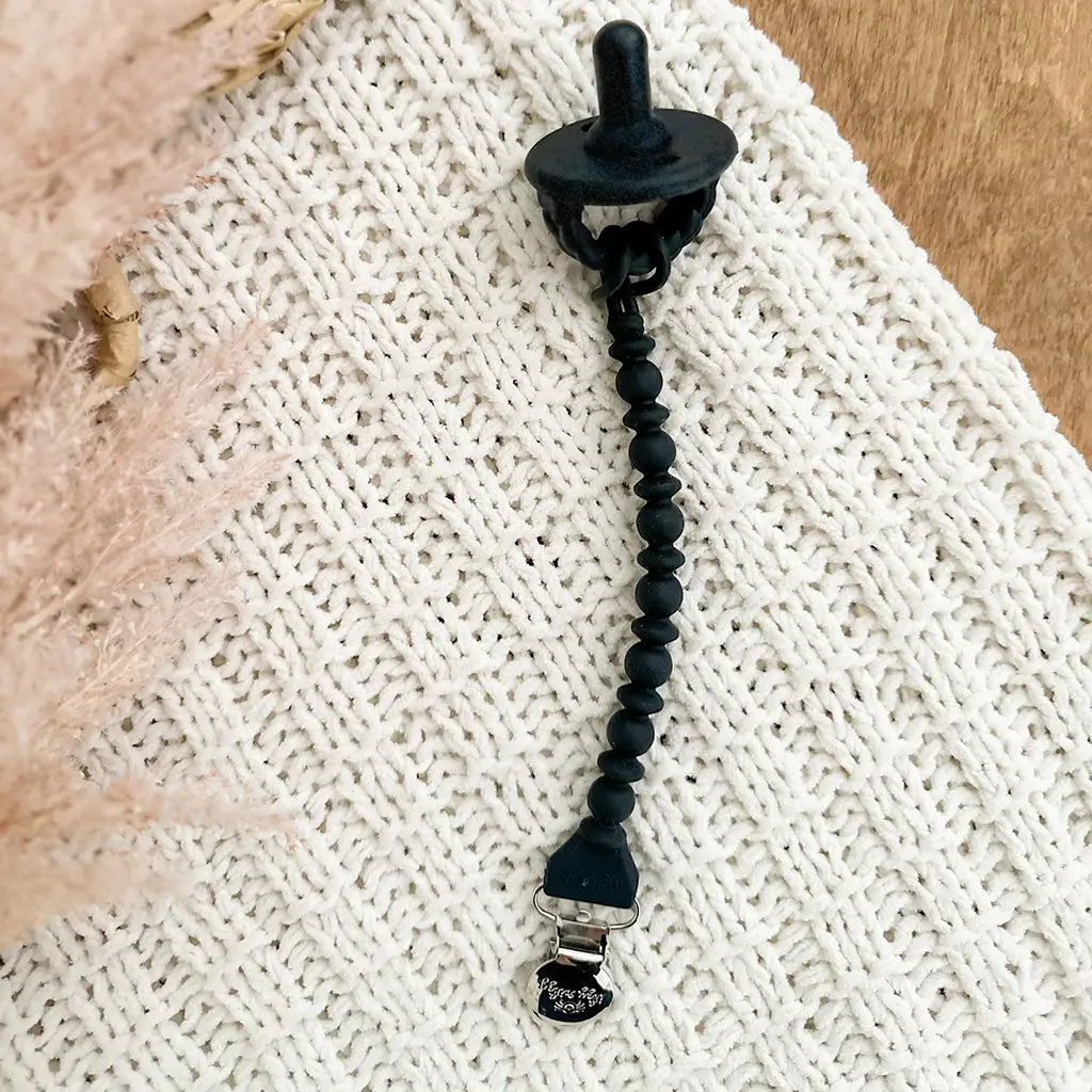 Sweetie Strap™ MIDNIGHT BEADED Silicone Pacifier Clip