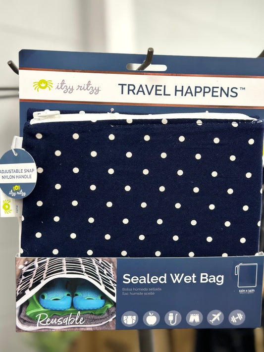 Travel Happens™ NAVY DOT Medium Wet Bags