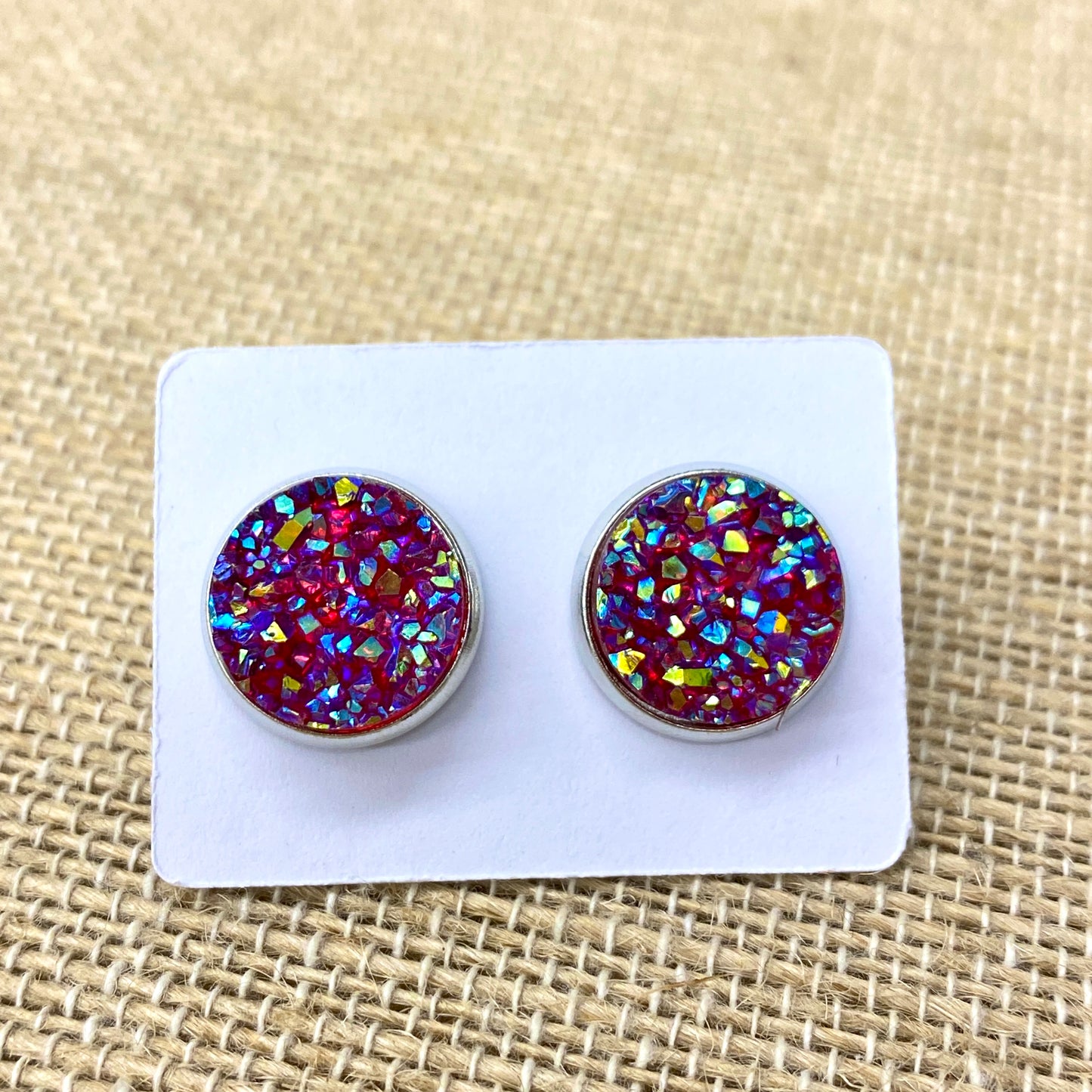 ROSE IRIDESCENT STUDS