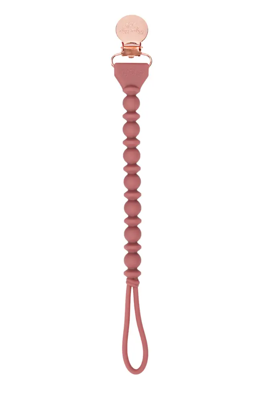 Sweetie Strap™ ROSE BEADED Silicone Pacifier Clip