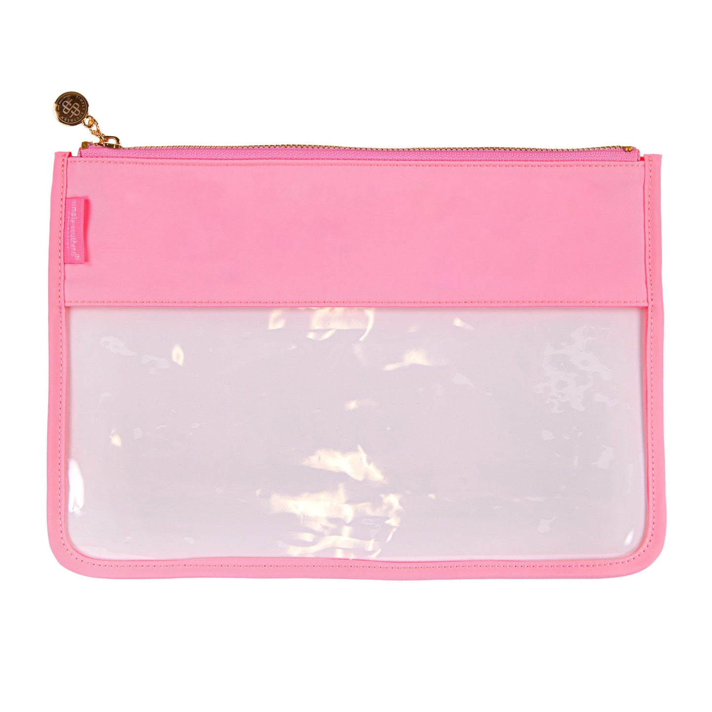 CLEAR ZIP POUCH- PINK