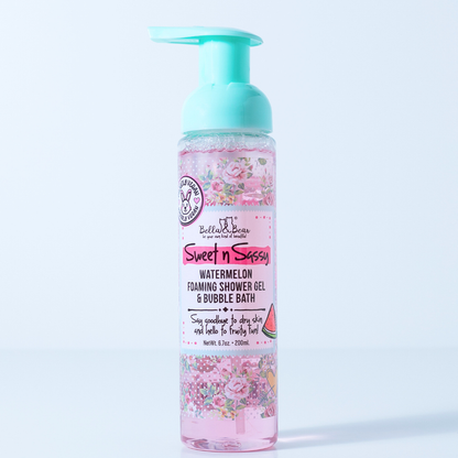 SWEET 'N' SASSY WATERMELON FOAMING SHOWER GEL & BUBBLE BATH - 6.7oz