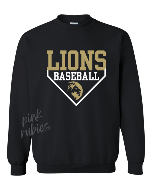 PRESALE - BLACK LIONS BASEBALL with plate & logo