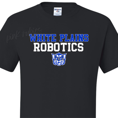 WHITE PLAIN ROBOTICS WITH CAT LOGO
