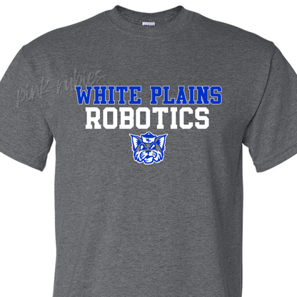 WHITE PLAIN ROBOTICS WITH CAT LOGO