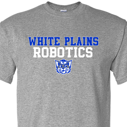WHITE PLAIN ROBOTICS WITH CAT LOGO