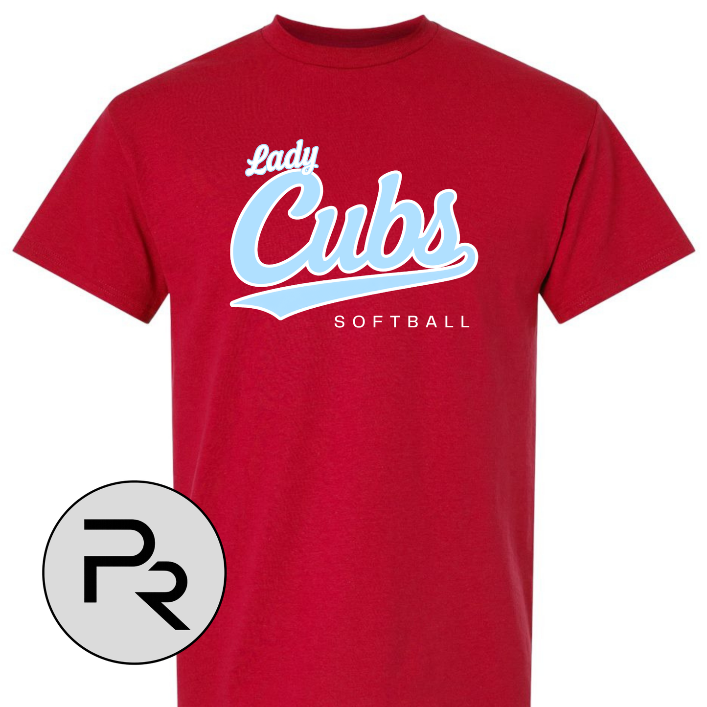 8U CUBS SOFTBALL - RED script logo