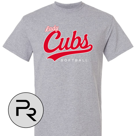 8U CUBS SOFTBALL - GRAY script logo