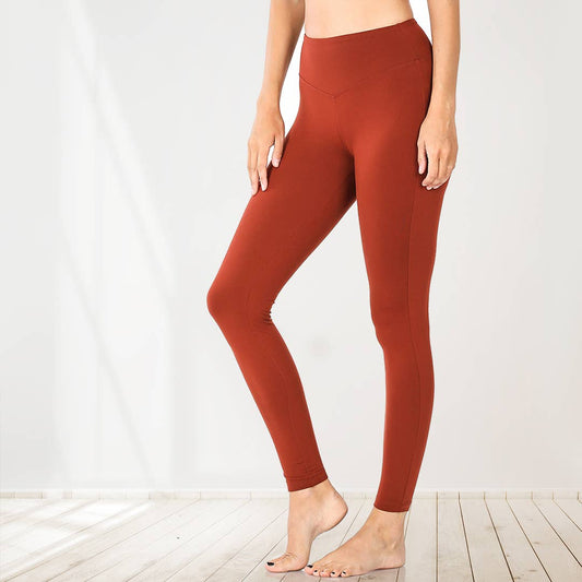 MICROFIBER LEGGINGS - DARK RUST