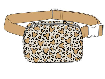 MOUSE LEOPARD CANVAS BELT BAG