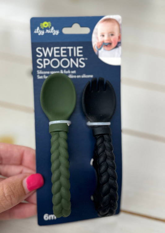 Sweetie Spoons™ Spoon + Fork Set: Camo & Midnight