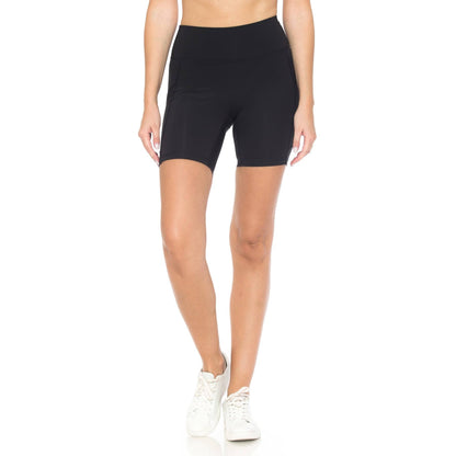 NYLON ACTIVEWEAR BIKE SHORTS - BLACK