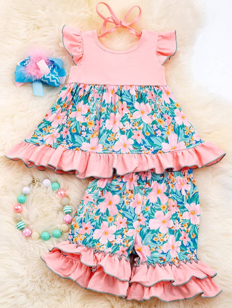 FLORAL TUNIC & SHORTS SET - 7/8