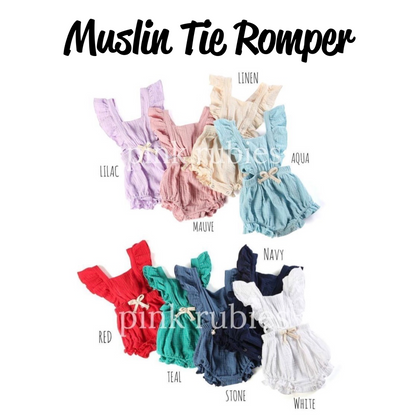 MUSLIN TIE ROMPER