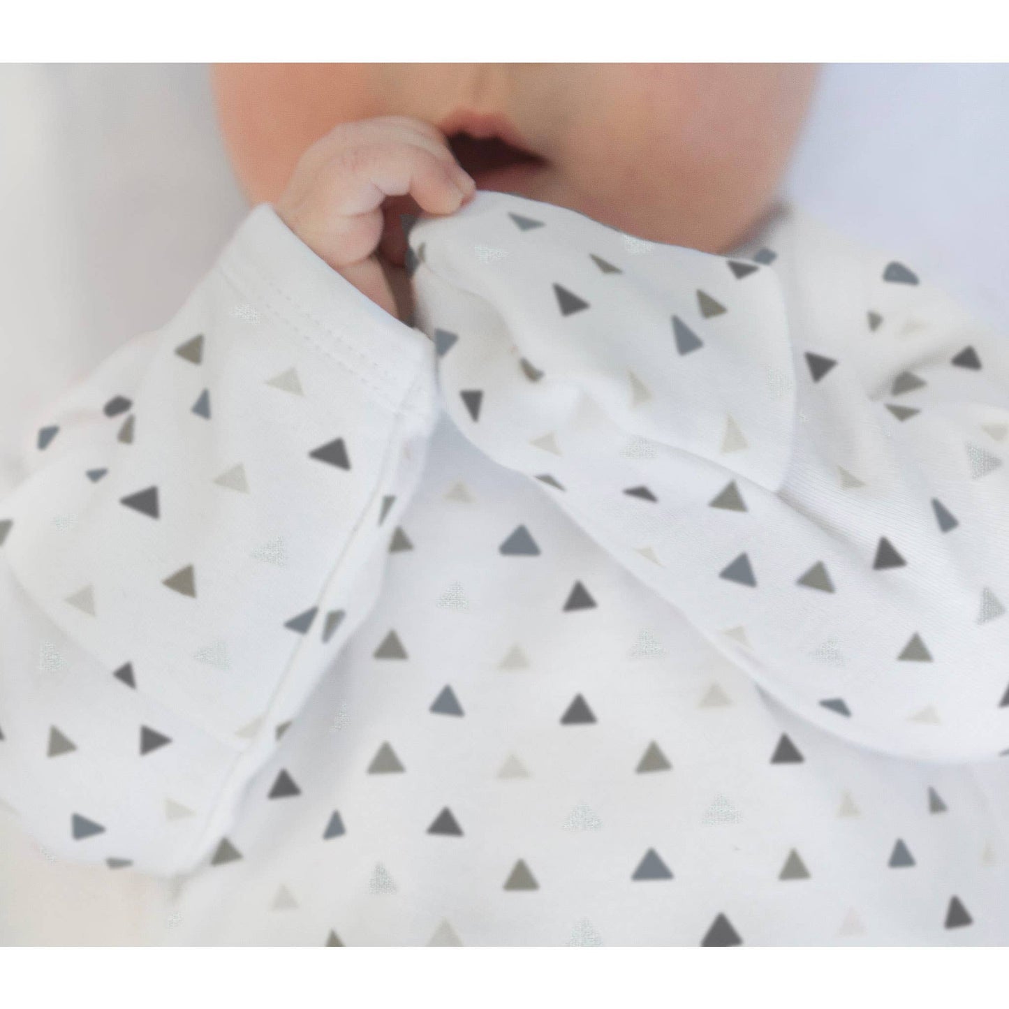 Pajama Gown, Gray Tiny Triangles