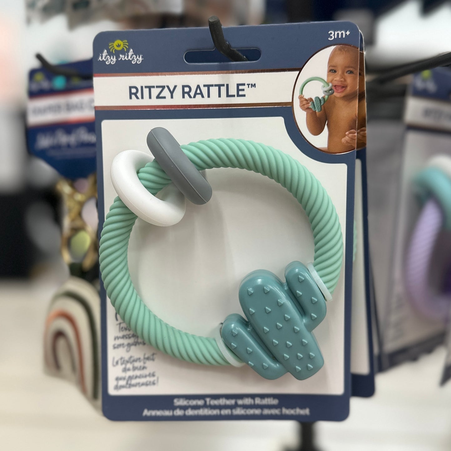 RITZY RATTLE SILICONE TEETHER - Cactus
