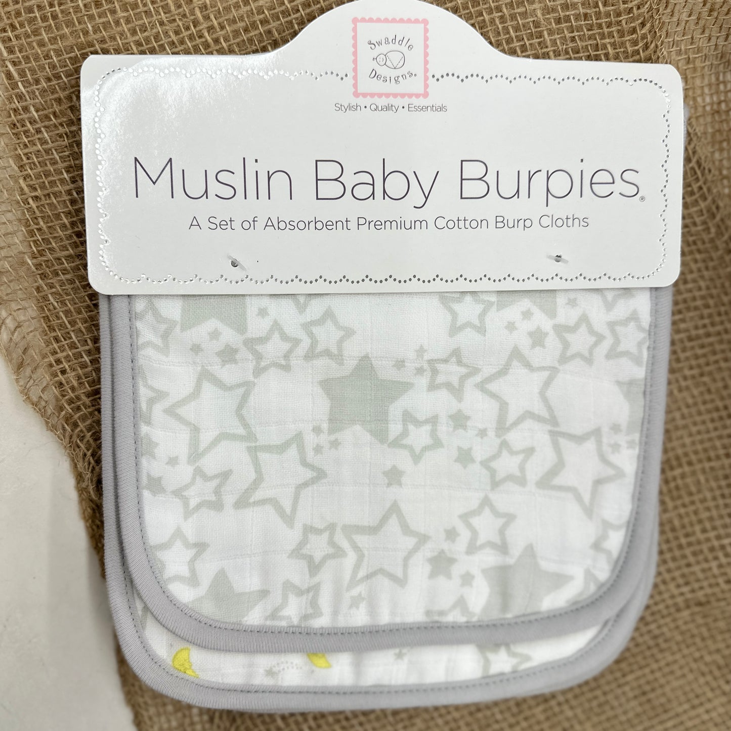 MUSLIN BABY BURPIES - STERLING