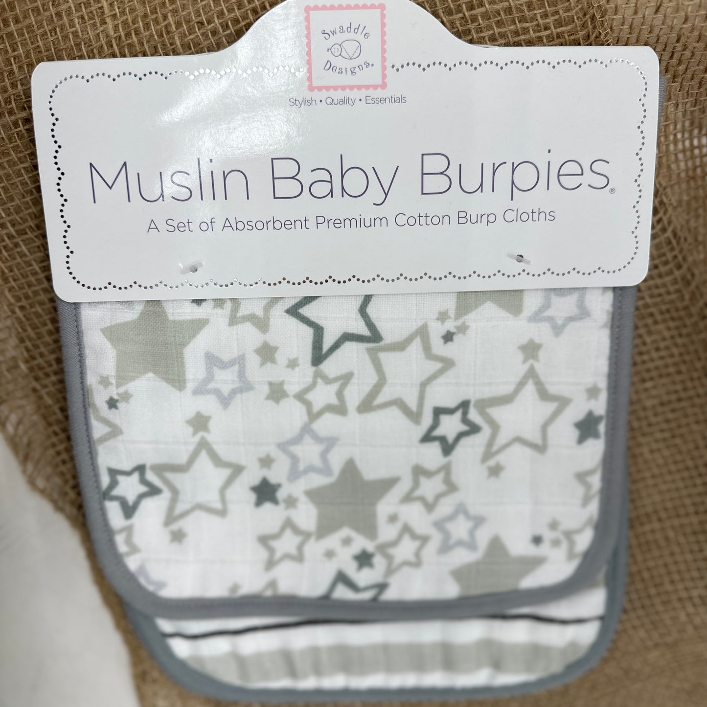 MUSLIN BABY BURPIES - FRENCH DOTS