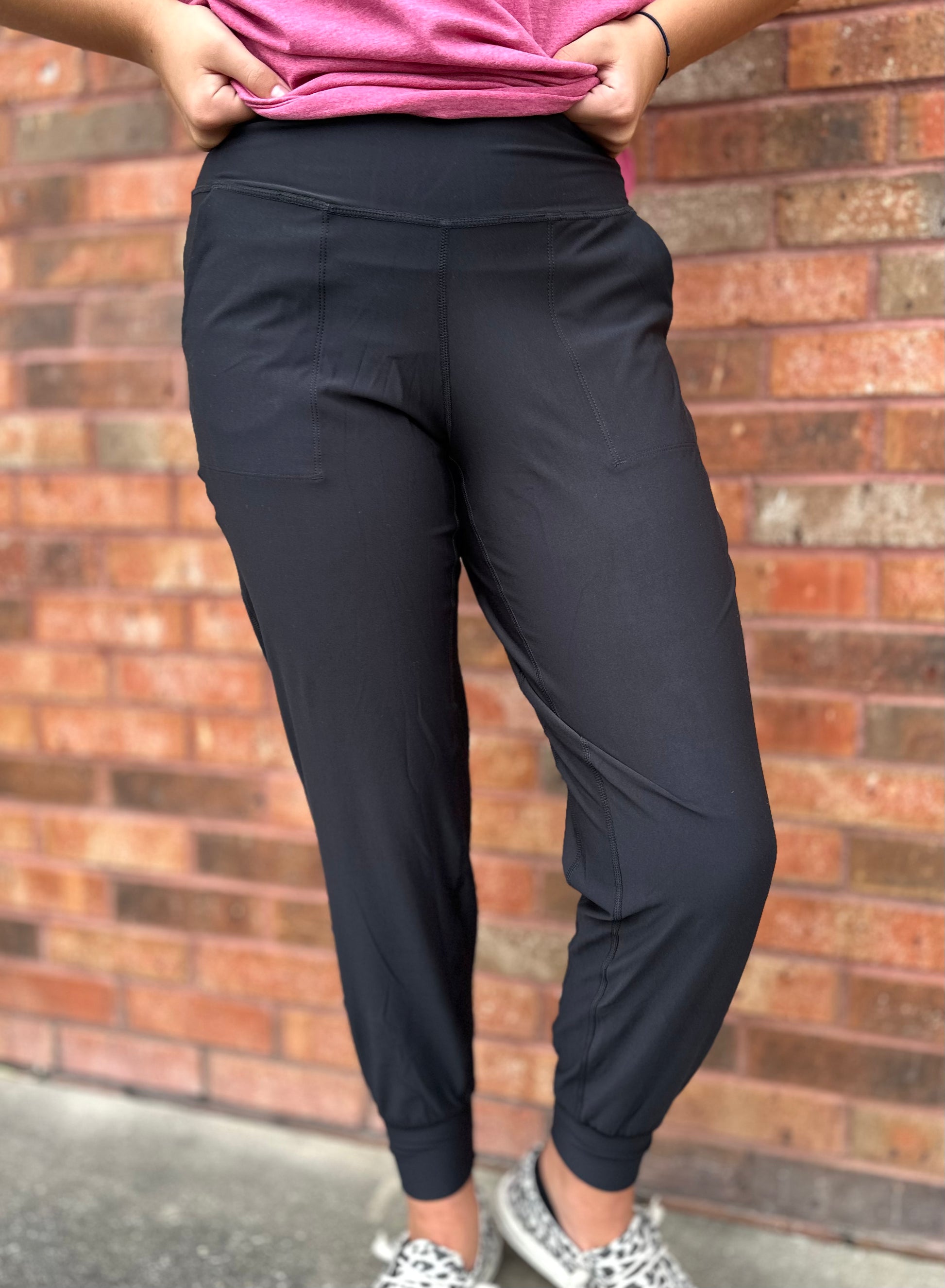 SLIM FIT ACTIVEWEAR JOGGERS BLACK Pink Rubies Boutique