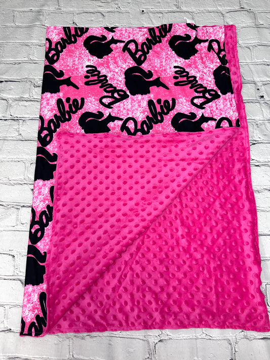 PINK DOLL MINKY DOT BLANKET